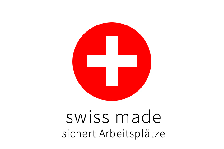 Für die mit swiss made gekennzeichnete Artikel garantieren wir eine Fertigung + Montage in der Schweiz